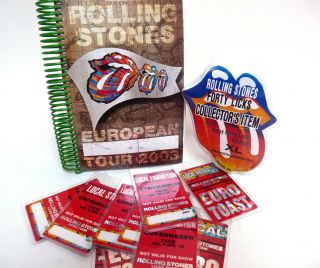 Rolling Stones - Rare Forty Licks 2003 Tour Script Book,  12 Passes,  T Shirt