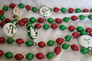 Rare Patricia Breen Red,  White & Green Santas W/candy Canes Garland Red&green 70 "