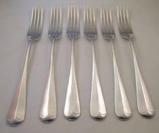 A Good Set Of 6 Silver Plated Dinner Forks - Rat Tail Pattern