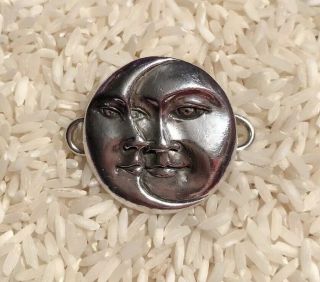 Tabra Signed Sterling Silver Sun & Moon Large Connector Charm - Rare