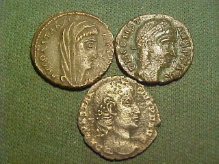 3 British Found Roman Imperial Coins 2 Bronze 1 Silver