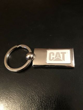 Vintage Caterpillar Tractor Company Silver Key Ring Cool Rare