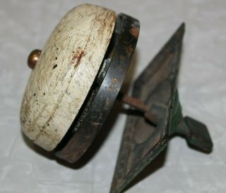 Antique Aesthetic Cast Mold & Brass Hand Crank Twist Lever Turn Door Bell 3