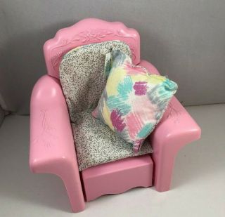 1987 Sweet Roses Barbie Sofa Bed & Chair Lounger Doll Furniture w Rare Cushions 3