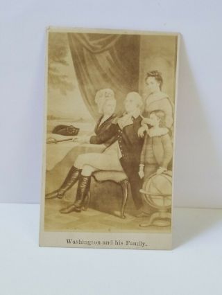 Antique Picture Of Us President George Washington And His Family