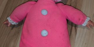 Vintage Mattel 1970 Baby Beans BITTY Doll Pink,  Two Pom Poms,  Pink Feet 3