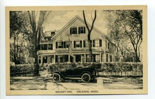 Orleans Ma Mass Antique Postcard,  Nauset Inn,  People In Old Car