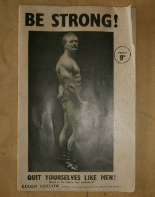 Eugen Sandow Be Strong Booklet Paper Book Bodybuilding Rare C 1940 