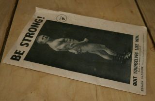 Eugen Sandow Be Strong Booklet Paper Book Bodybuilding Rare C 1940 ' s F027 2