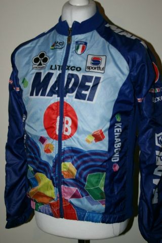 Sportful Team Mapei Colnago Fleece Lined Winter Cycling Jacket XL Rare 1995 Top 2