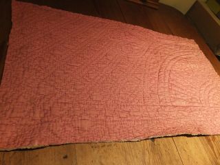 Antique Vintage Hand Quilted Heart & Arc Panel For Crafts & Patchwork [d]