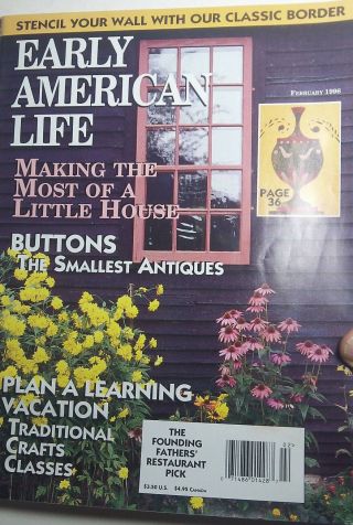 Early American Life 1996 Urn Wall Border Stenciling Antique Buttons Ri Gambrel