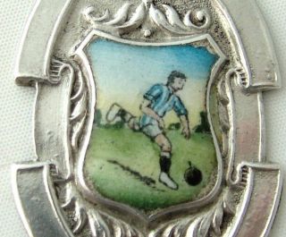 Sterling Silver & ENAMEL FOOTBALL MEDAL FOB 1921 NORTH WEST LEAGUE 2