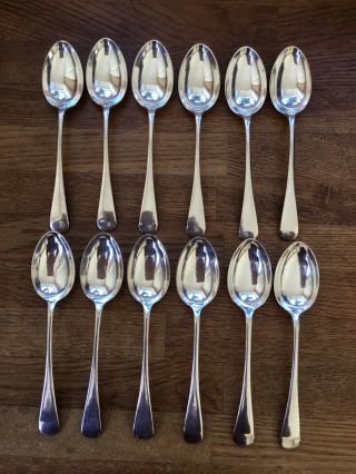 Cutlery,  Set Of 12 Dessert Spoons.  A H & A S.  Good Quality.