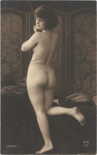 Rare Old French Real Photo Postcard Art Deco Nude Study 1920s Rppc 334