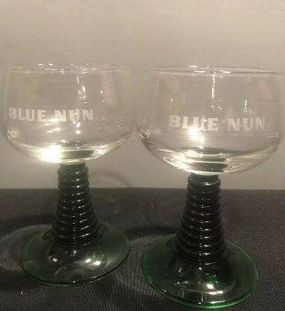 Vintage Blue Nun Wine Glasses Extremely Rare
