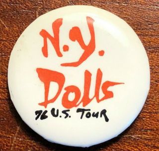 Vintage York Dolls (david Johansen) 1976 Us Tour Pinback Button.  Rare