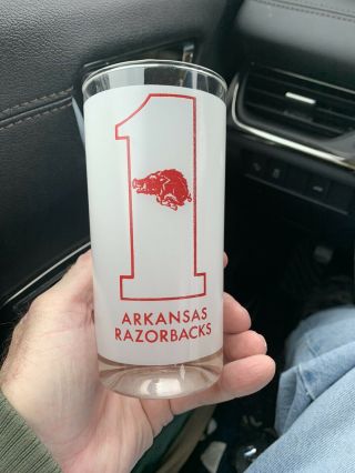 Rare Vintage 1964 Arkansas Razorbacks National Champions Glass Cotton Bowl