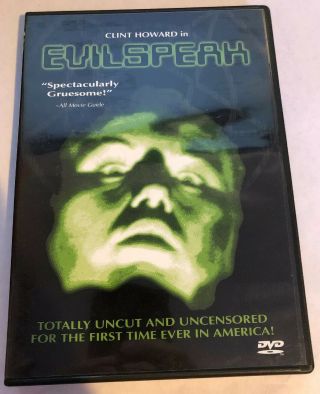 " Evilspeak " Dvd Clint Howard Rare Oop Anchor Bay Vg,  W/ Insert Horror Movie