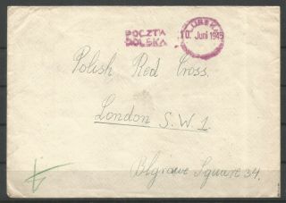 Poland,  Rare Letter To Polish Red Cross In London,  Lubeka