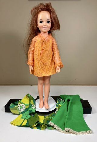 Vintage 1969 Ideal Toy Corp Crissy Doll Orange Outfit