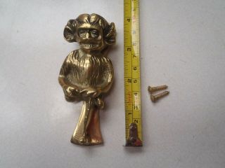 A Vintage Cast Brass Lincoln Imp Door Knocker / Striker 4 " X 1 1/2 "