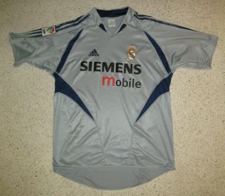 Real Madrid 2004 Gray Alternate Adidas Jersey Men M 2005 Rare
