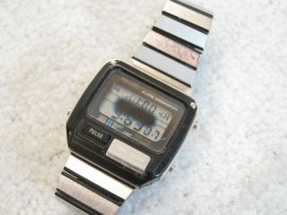 Vintage Seiko S229 - 5019 Pulsemeter,  Chronograph 1980s Digital Lcd Watch - Aliens