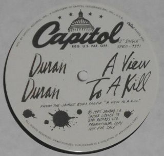 Duran Duran - A View To A Kill - 1985 U.  S.  Promo 12 " Ep Vinyl Rare