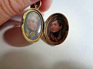 Rare Antique Victorian Photo Locket Pendant Fob Napoleon & Louis Xviii