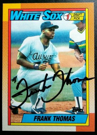 1990 Topps Frank Thomas Signed Autograph White Sox Rc Hof Rare Full Name