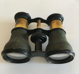 Antique French Lemaire Fabt Pa Binoculars Opera Glasses Brass Gc Turns Well
