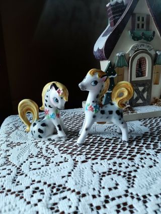Rare Vintage Py Miyao Spotted Pony Salt And Pepper Shakers