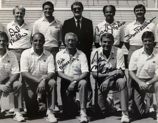 1983 Iowa Hawkeyes Football Coaching Staff Signed 8x10 Photo Autographed Rare