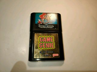 Rare Galoob Game Genie Video Game Enhancer Cartridge For Sega Genesis With Game.