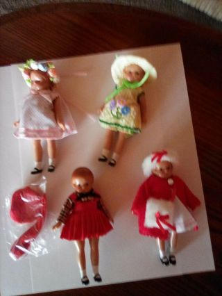 4 Effanbee Wee Patsy Dolls 5.  5 In " Wee Patsy V568 V569 V570 V571 Orig Boxes
