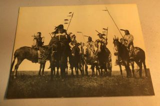 Antique 1880s Native American Indian Territory Photo Horseback