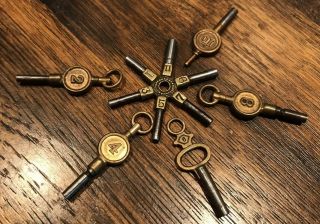 Set Of Antique Pocket Watch Keys Sizes 1 - 11