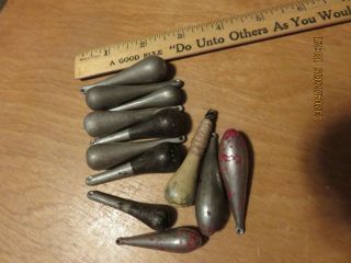 Vintage 12 Aluminum Antique Fishing Practice Casting Weights Nasac Rare