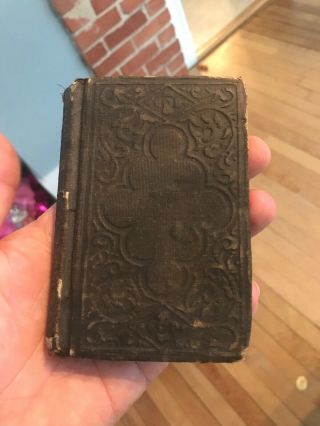 Leather Embossed Antique Pocket Testament Civil War Era Bible 1865