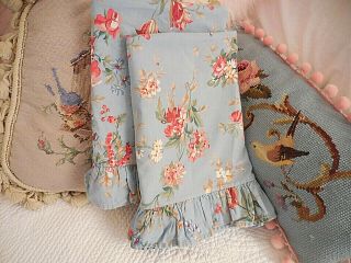 ❤️ Rare Ralph Lauren Yvette Roses King Ruffled Pillowcases ❤️ So Cottage Chic