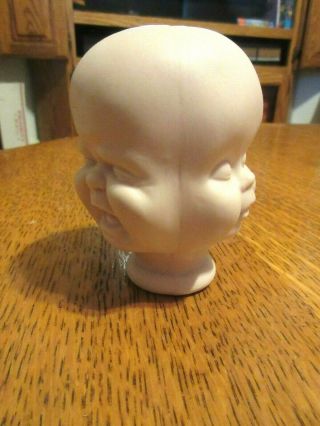 Vintage Ceramic 3 Faced Doll Face Head,  Look