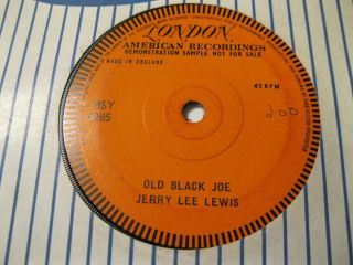 Jerry Lee Lewis Old Black Joe Rare One Sided Demo London Records 1960