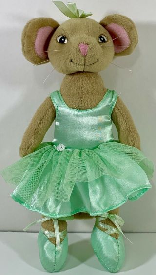 Angelina Ballerina Alice Mouse Green Dress Sababa Plush Rare Htf 9 " Doll Vgc
