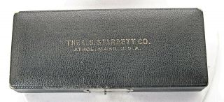 Vintage - Antique L.  S.  Starrett Co.  Micrometer Black Leatherette Case W/wrench