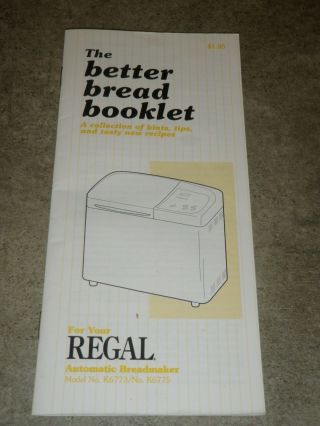 Regal The Better Bread Booklet Very Rare