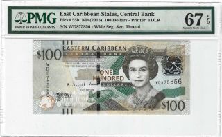 2015 East Caribbean States $100 Dollars,  P - 55b,  Pmg Gem Unc 67 Epq,  Rare