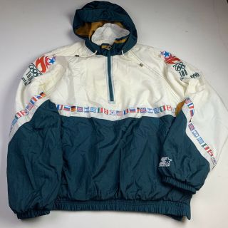 Rare Vintage Starter Atlanta 1996 Olympics Pullover Jacket Mens Xl