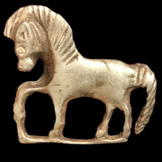 Very Rare Ancient Roman Silver Horse Fibula Brooch 200 - 400 Ad