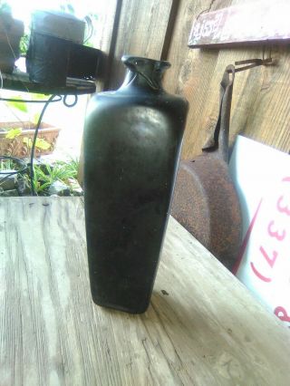 Antique Dark Green Gin Bottle/ Case Gin Very Old Crude Bottle/black Glass